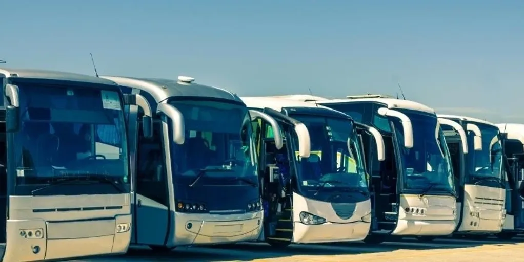 Fleet of coaches ready for event transportation